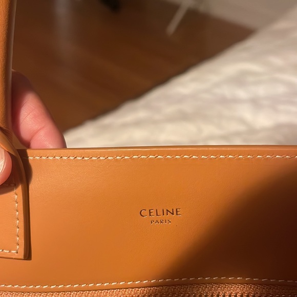 Authentic Celine Canvas Tote Small in Natural with Tan Trim Shoulder Handbag - Picture 6 of 6